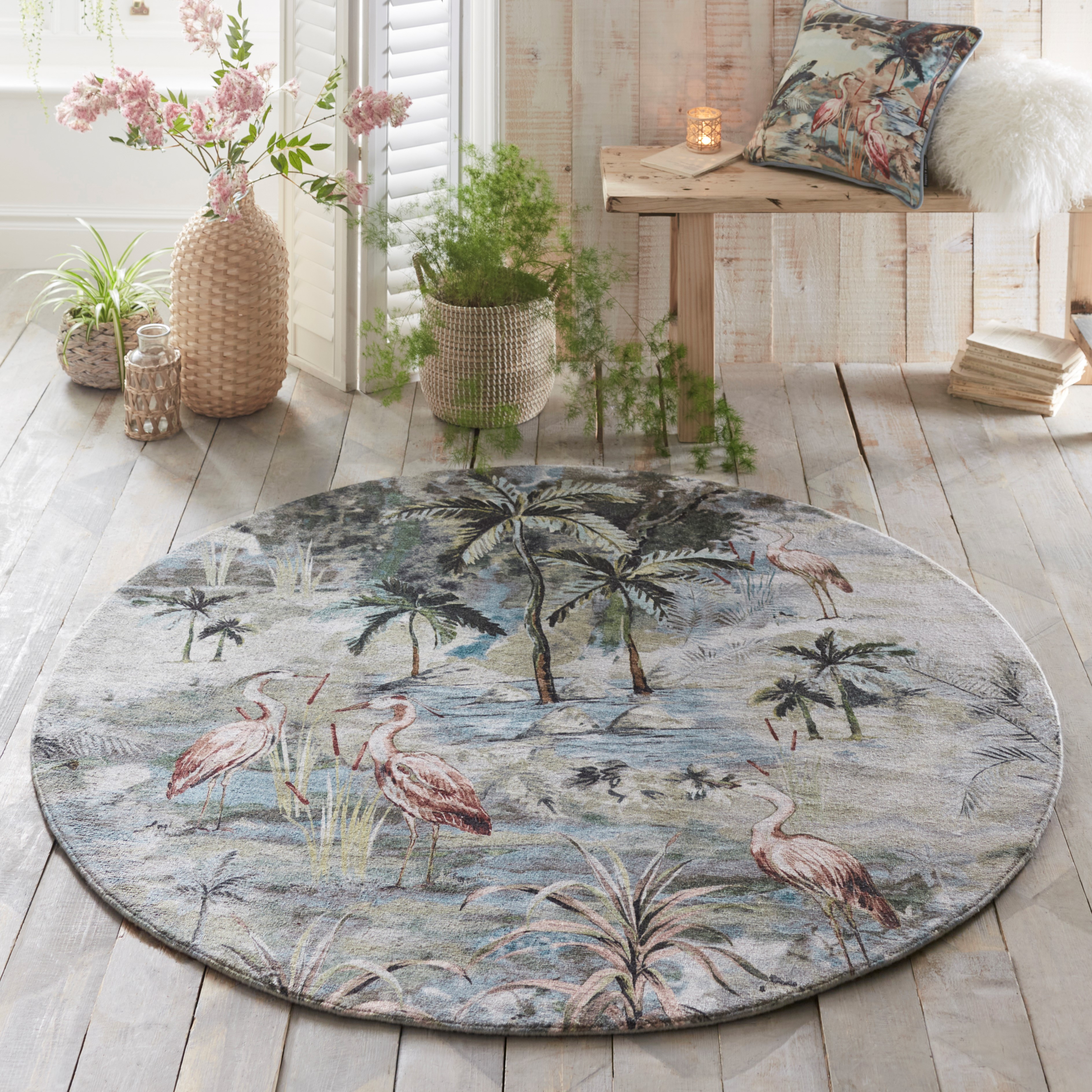 Habitat Circle Rug By Clarke Clarke In Lagoon Blue